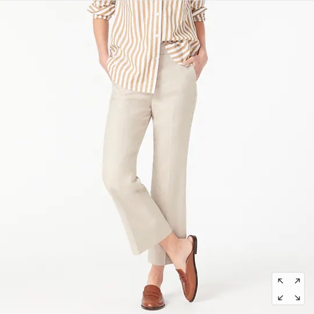 Jcrew Hayden kickout crop pant stretch linen NWT